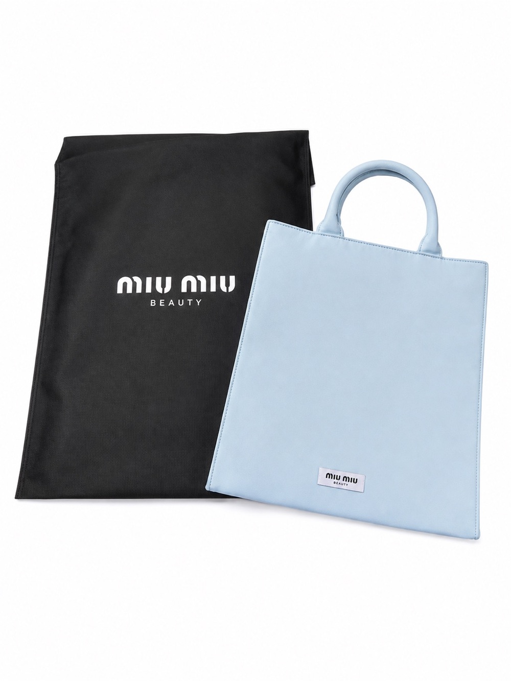 Miu Miu Beauty Powder Blue Tote Bag with Dust Bag New